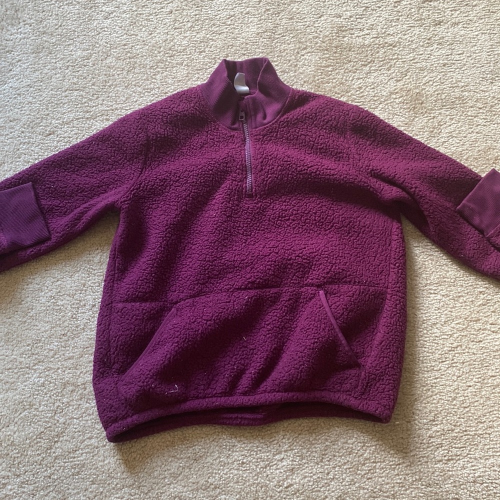 Athleta Girl half zip fuzzy jacket